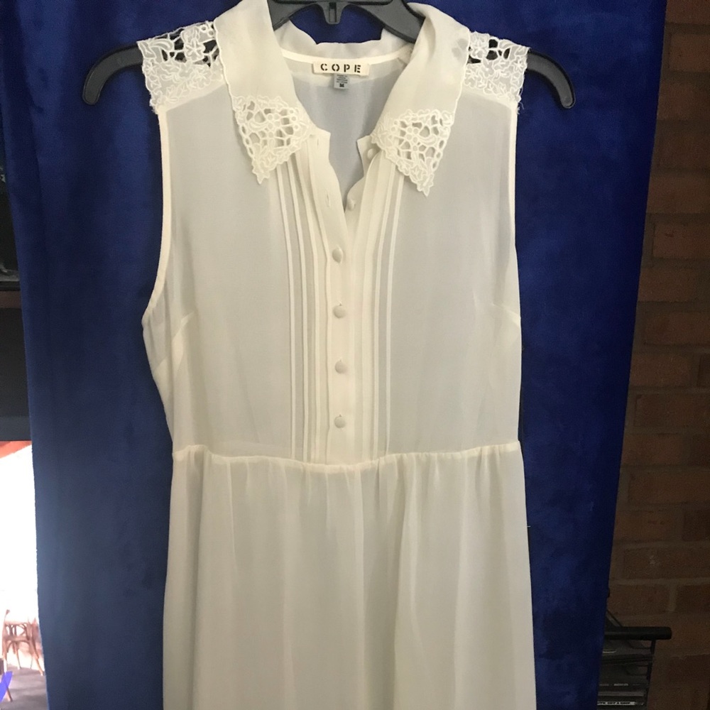 Cream see thru blouse